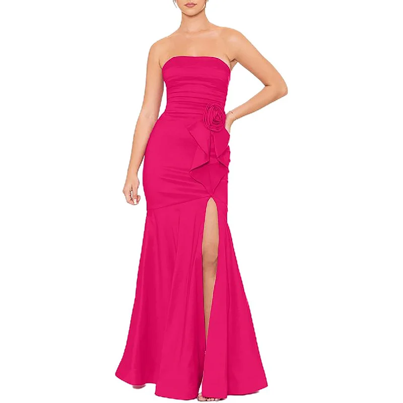 Blondie Nites Womens Juniors Pleated  Evening Dress