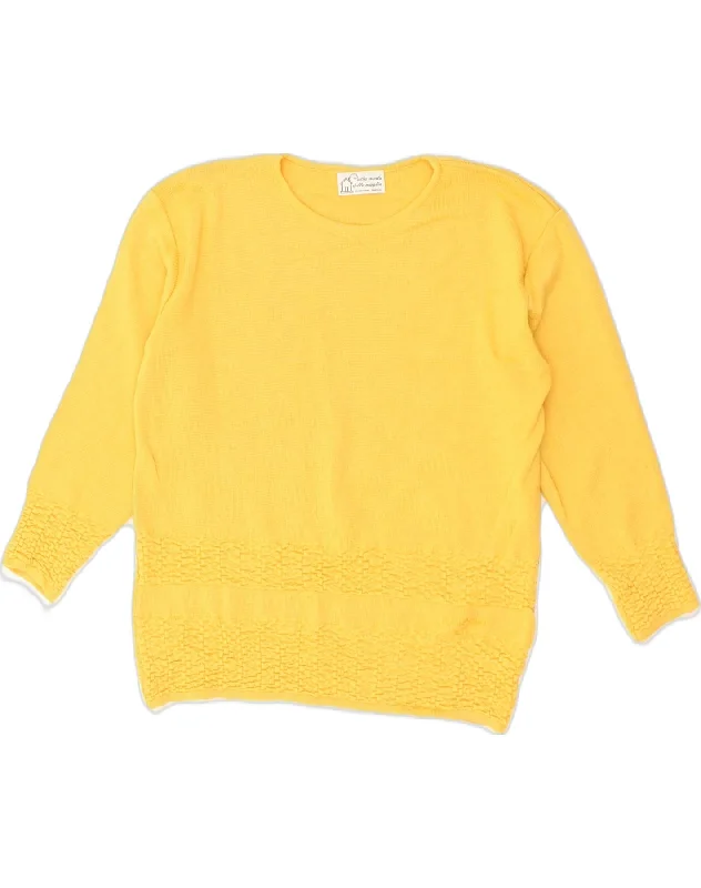 ALTA MODA Womens Crew Neck Jumper Sweater UK 14 Large Yellow