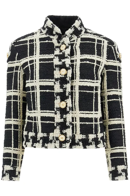 "macro Check Tweed Jacket For  - White