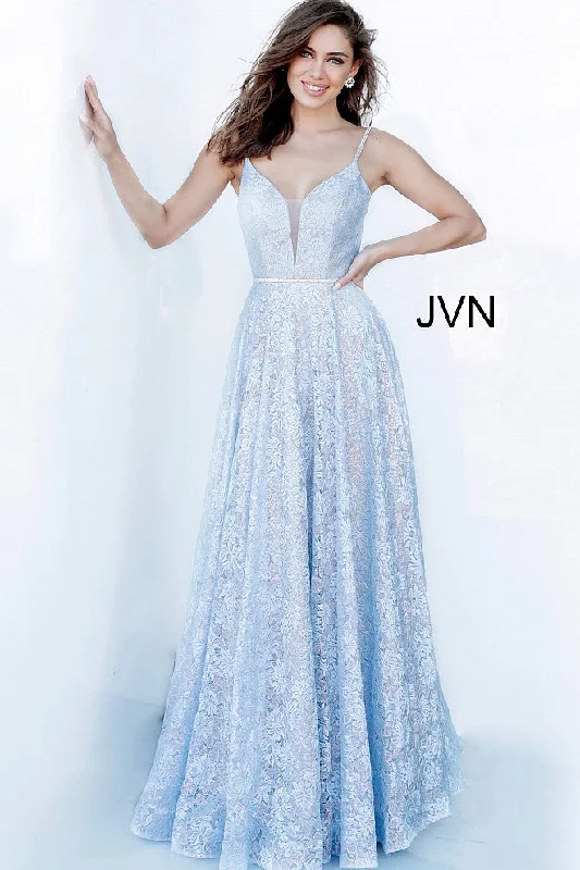 Jovani JVN03111 Size 6 Ivory Metallic Lace Prom Dress Wedding A line Evening Gown JVN 03111