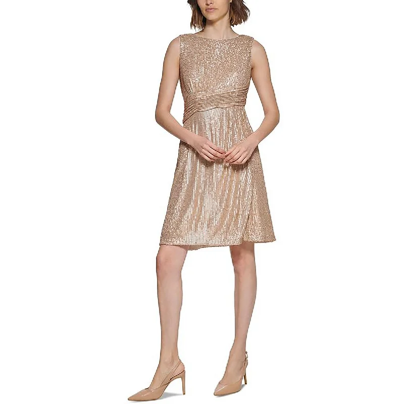 Calvin Klein Womens Knee-Length Sequined Cocktail And Party Dress