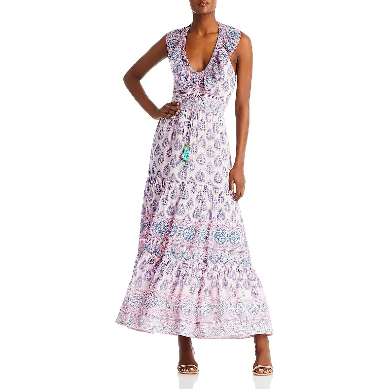 Bell by Alicia Bell Womens Allie Ruffled Printed Maxi Dress