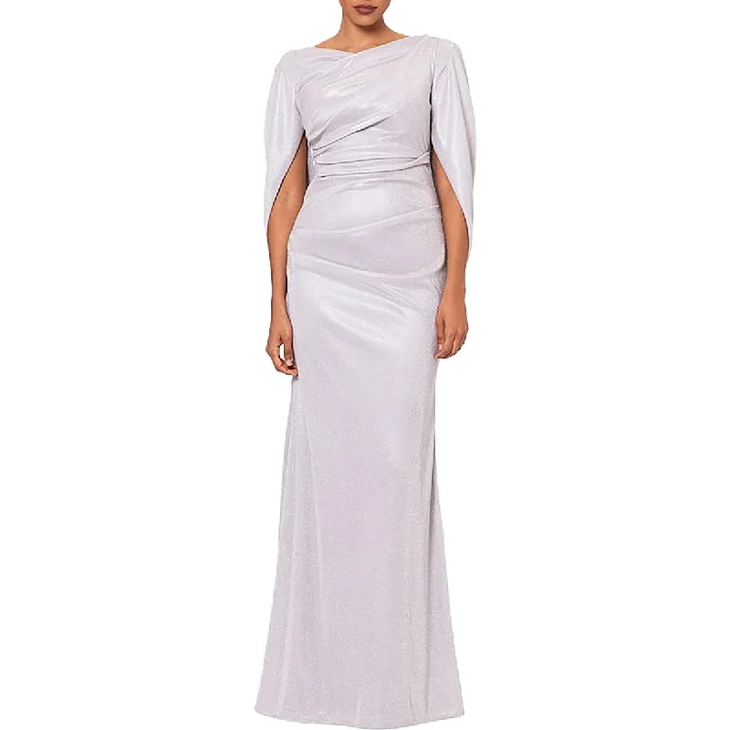 Betsy & Adam Womens Metallic Maxi Midi Dress