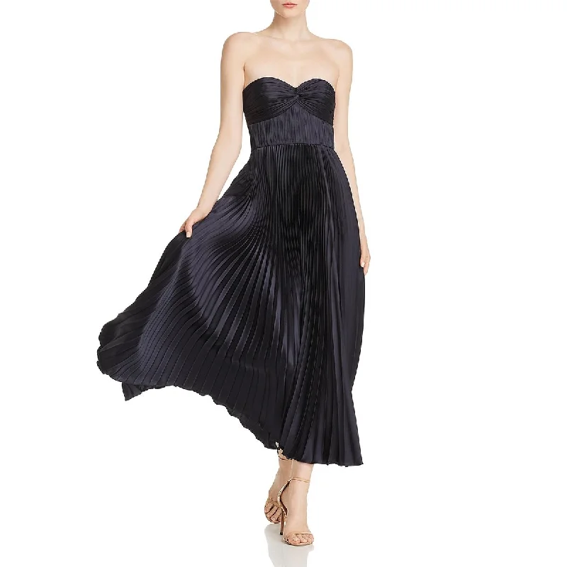 Amur Womens Belle Plated Strapless Maxi Dress