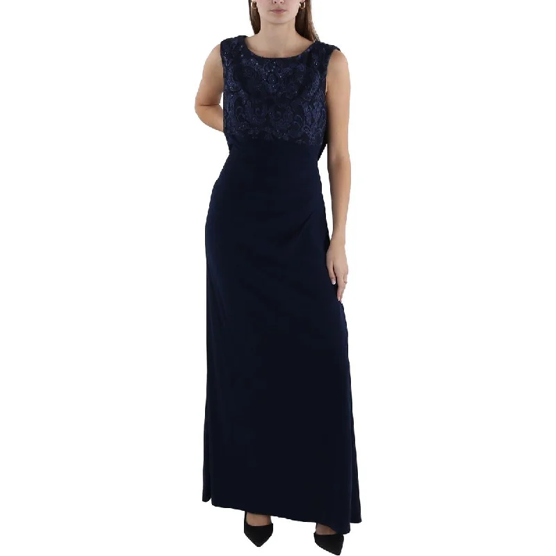 Alex Evenings Womens Sequin Embroidered Evening Dress