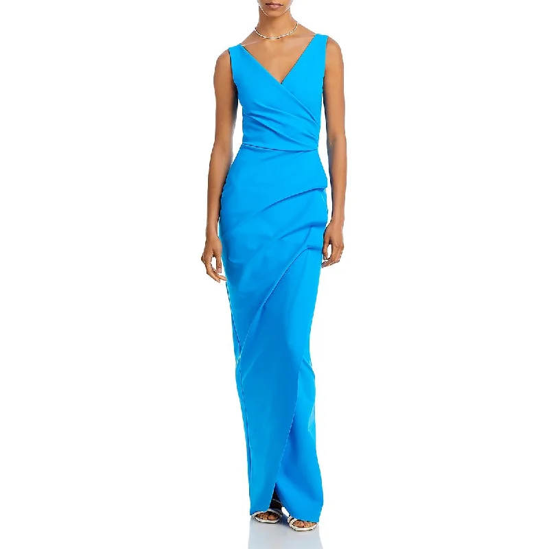 Chiara Boni Womens Zalfa Ruched Sleeveless Evening Dress