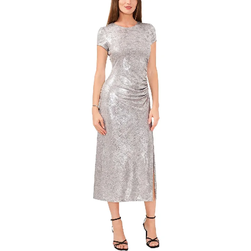 Vince Camuto Womens Metallic Midi Cocktail And Party Dress