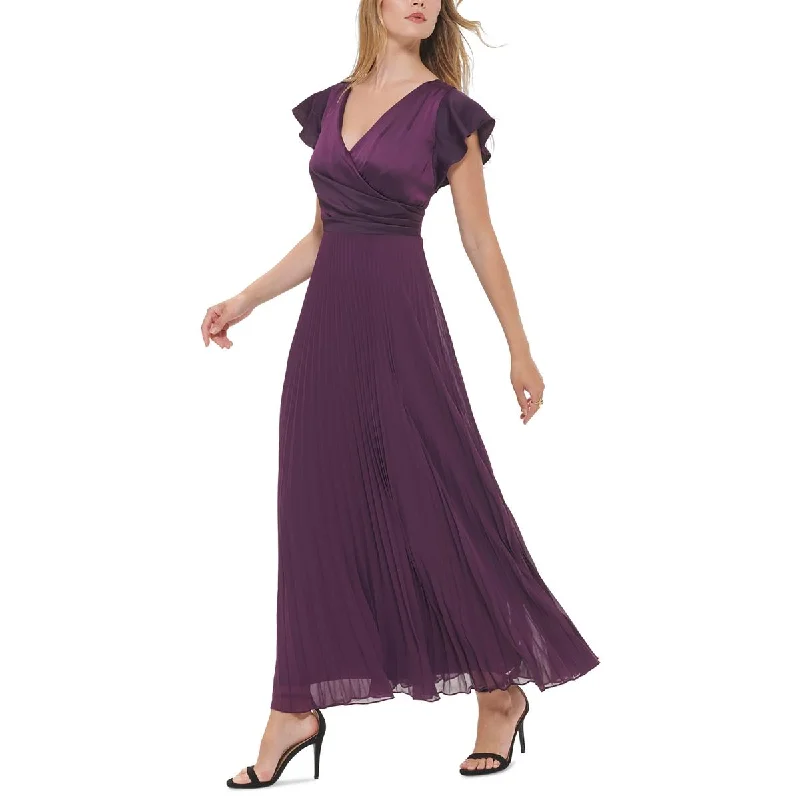 DKNY Womens Surplice Neckline Long Evening Dress