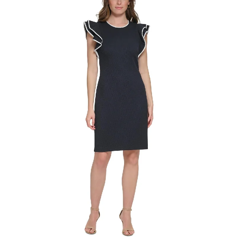 Tommy Hilfiger Womens Quilted Jacquard Wear To Work Dress