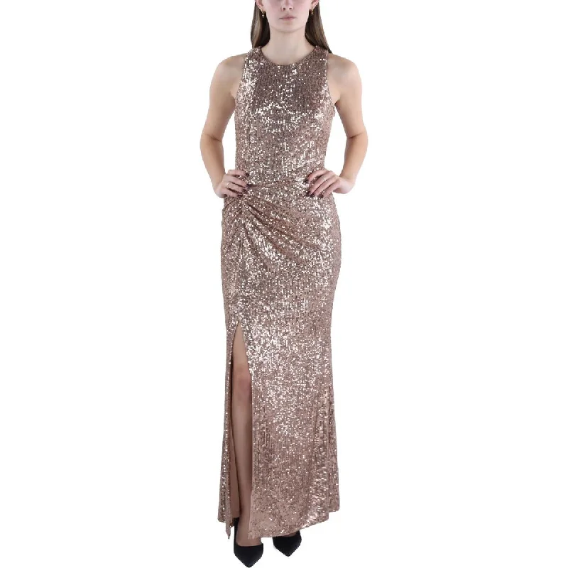 Vince Camuto Womens Sequin Open Back Evening Dress