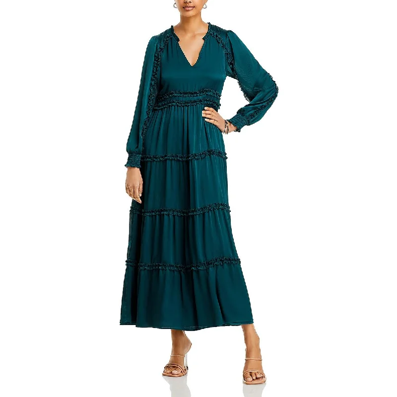 Koko + Mason Womens Ruffled Maxi Maxi Dress