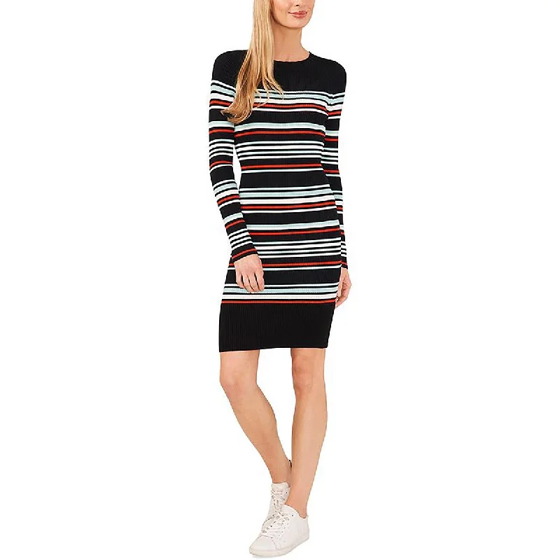 CeCe Womens Striped Midi Sweaterdress