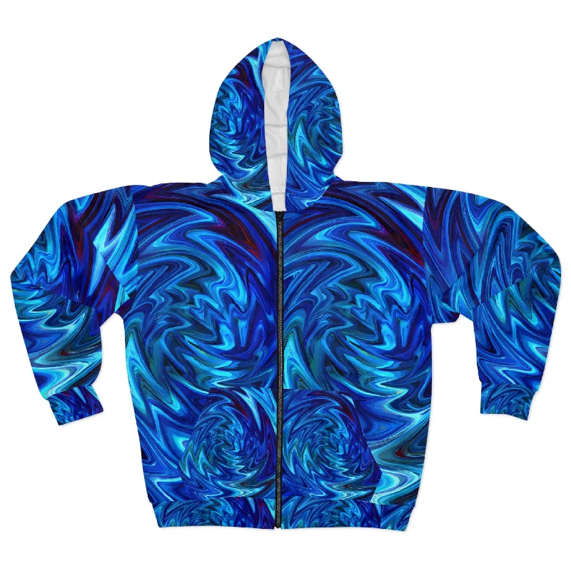 Vortex Blue Unisex Zippered Hoodie