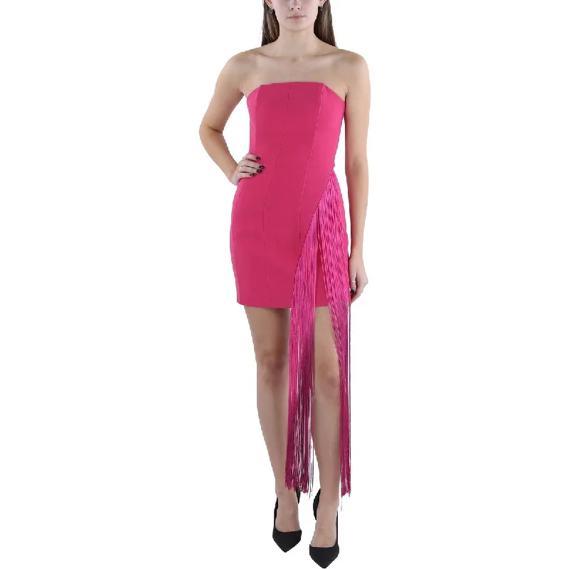 Torn By Ronny Kobo Womens Capri Strapless Fringe Cocktail And Party Dress