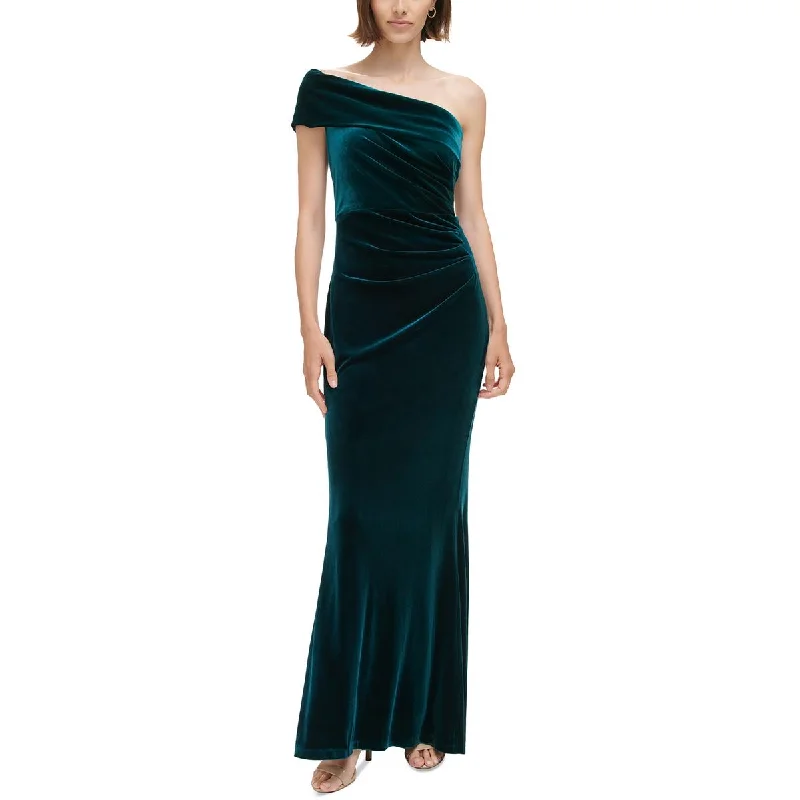 Eliza J Womens Velvet Full Length Evening Dress