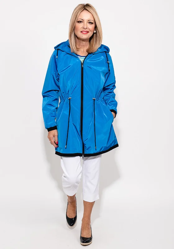 Noramnn Contrast Trim Raincoat, Cobalt Blue