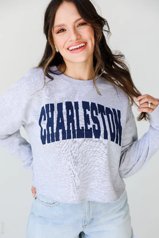 Heather Grey Charleston Cropped Sweatshirt