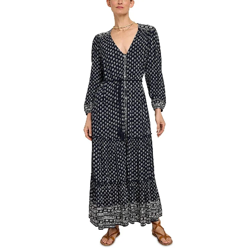 Faherty Womens Orinda Printed Long Sleeves Maxi Dress