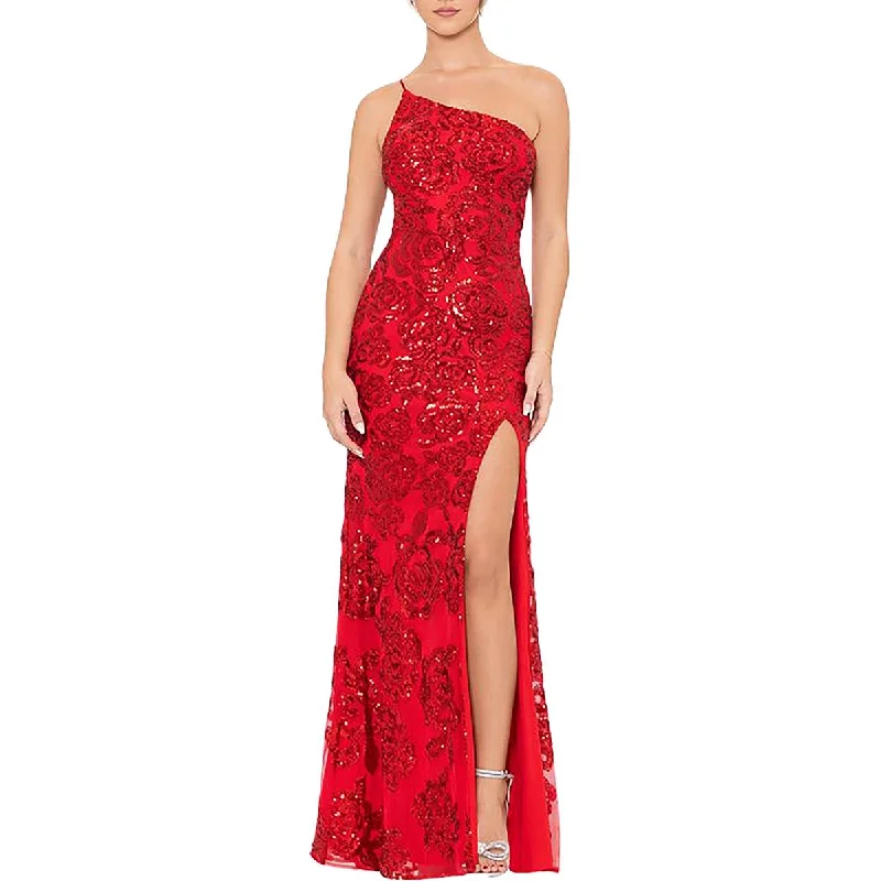 B. Darlin Womens Juniors Sequined Long Evening Dress