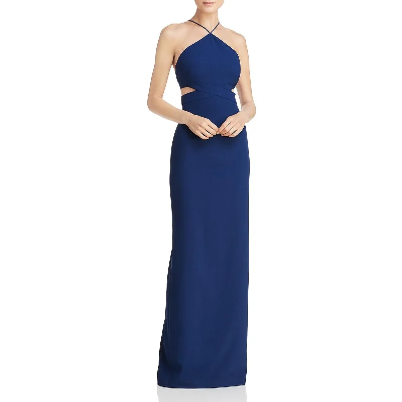 Aidan by Aidan Mattox Women's Cut-Out Full Length Halter Gown