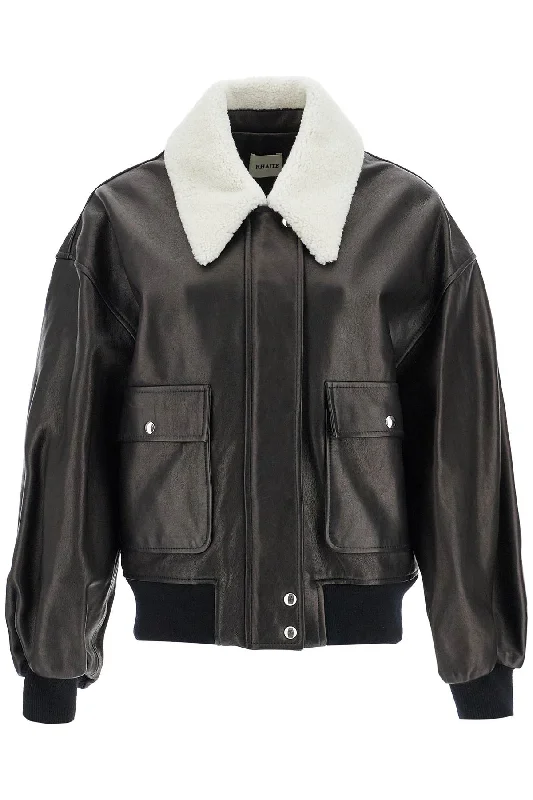 Leather Shellar Jacket  - Brown