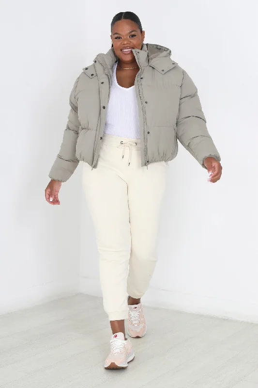 PLUS SIZE SAGE SHORT PADDED PUFFER JACKET