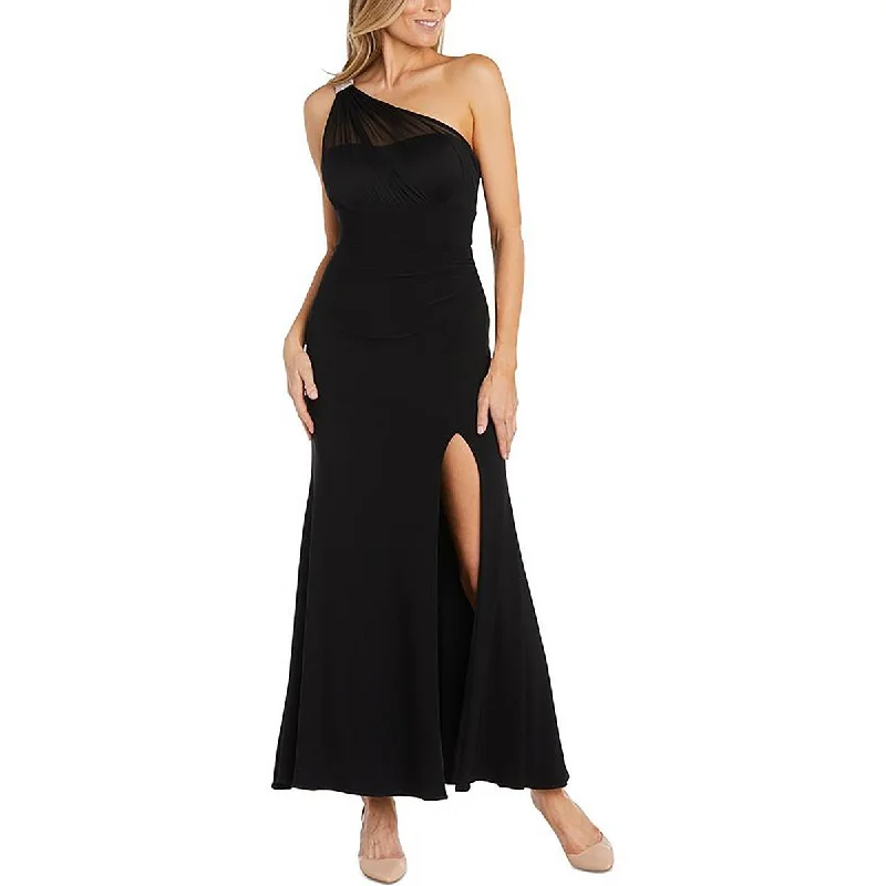 NW Nightway Womens Full Length One Shoulder Evening Dress