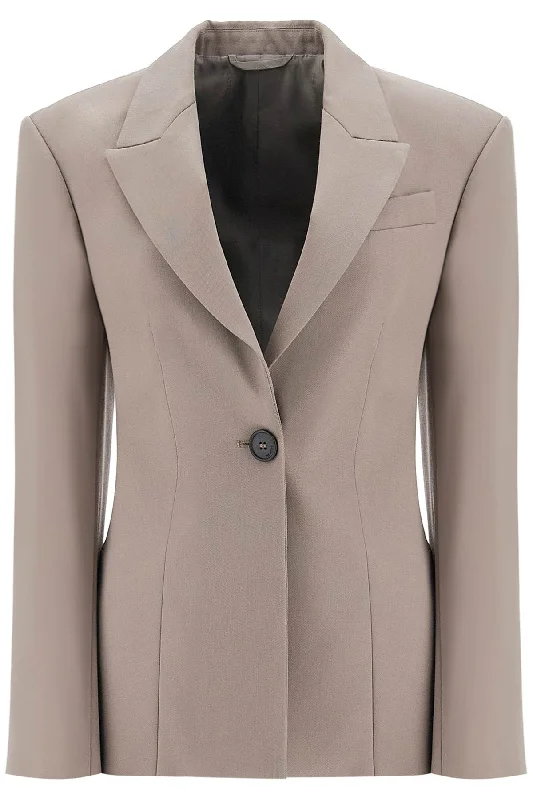 Single-breasted Wool Blazer  - Neutro