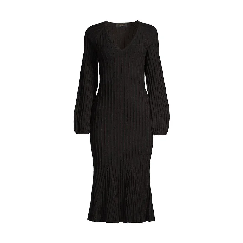 Donna Karan Womens Sweater Dress Midi Sweaterdress