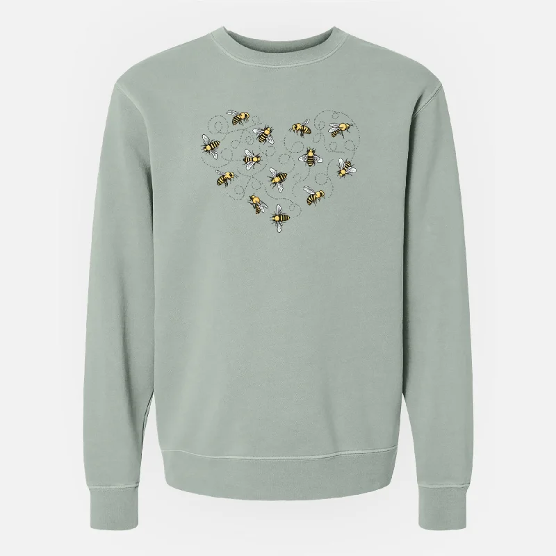 Heart Full of Honeybees - Unisex Pigment Dyed Crew Sweatshirt