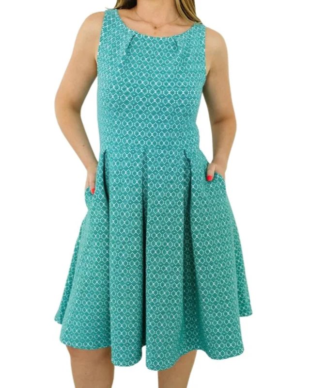 YEAR-End Clearance Anita Fit-And-Flare Dress in Turquoise | Turquoise