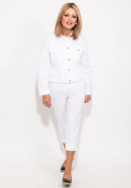 Micha Short Button Up Jacket, White