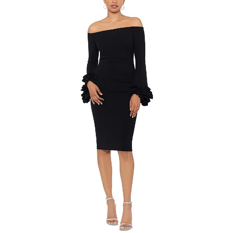 Xscape Womens Off-The-Shoulder Knee-Length Cocktail And Party Dress