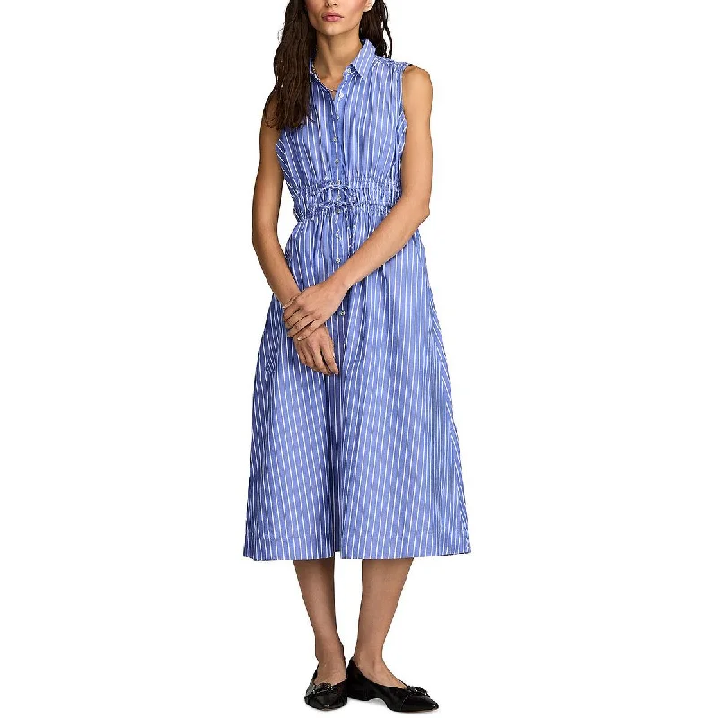 Lucky Brand Womens Cotton Striped Shirtdress