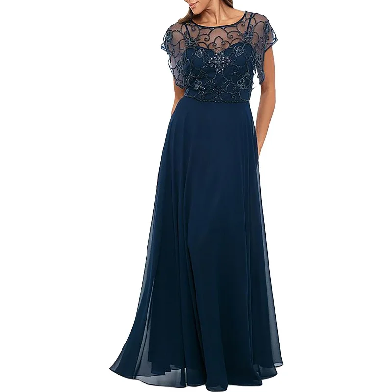 Xscape Womens Beaded  Evening Dress