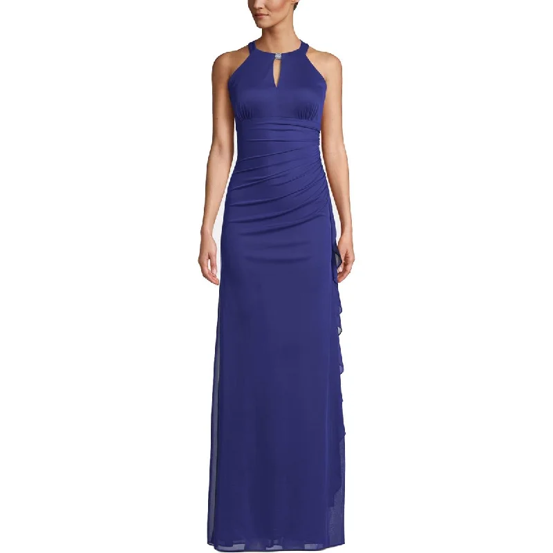 Betsy & Adam Womens Embellished Keyhole Evening Dress