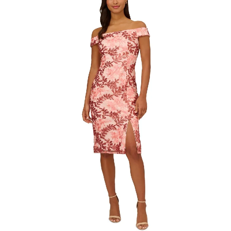 Adrianna Papell Womens Semi-Formal Knee-Length Cocktail And Party Dress