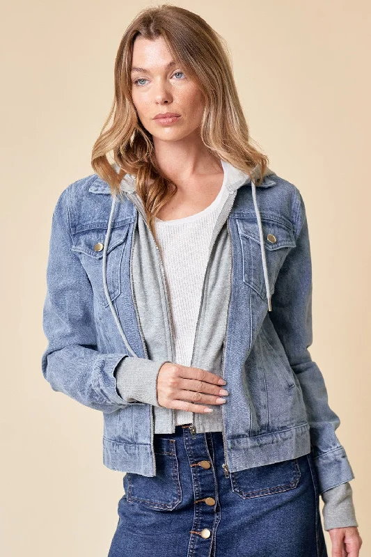 Compelling Story Denim Hoodie Jacket