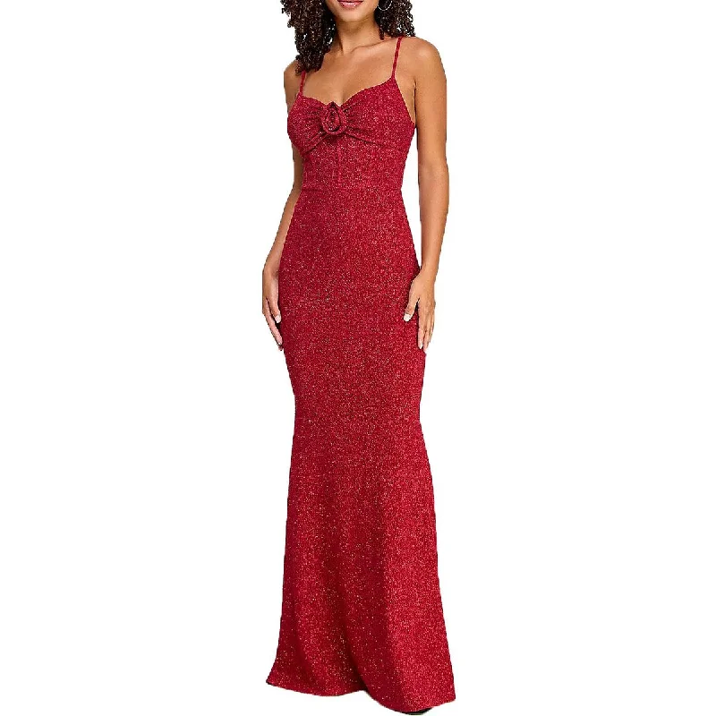 BCX Womens Juniors Glitter Formal Evening Dress