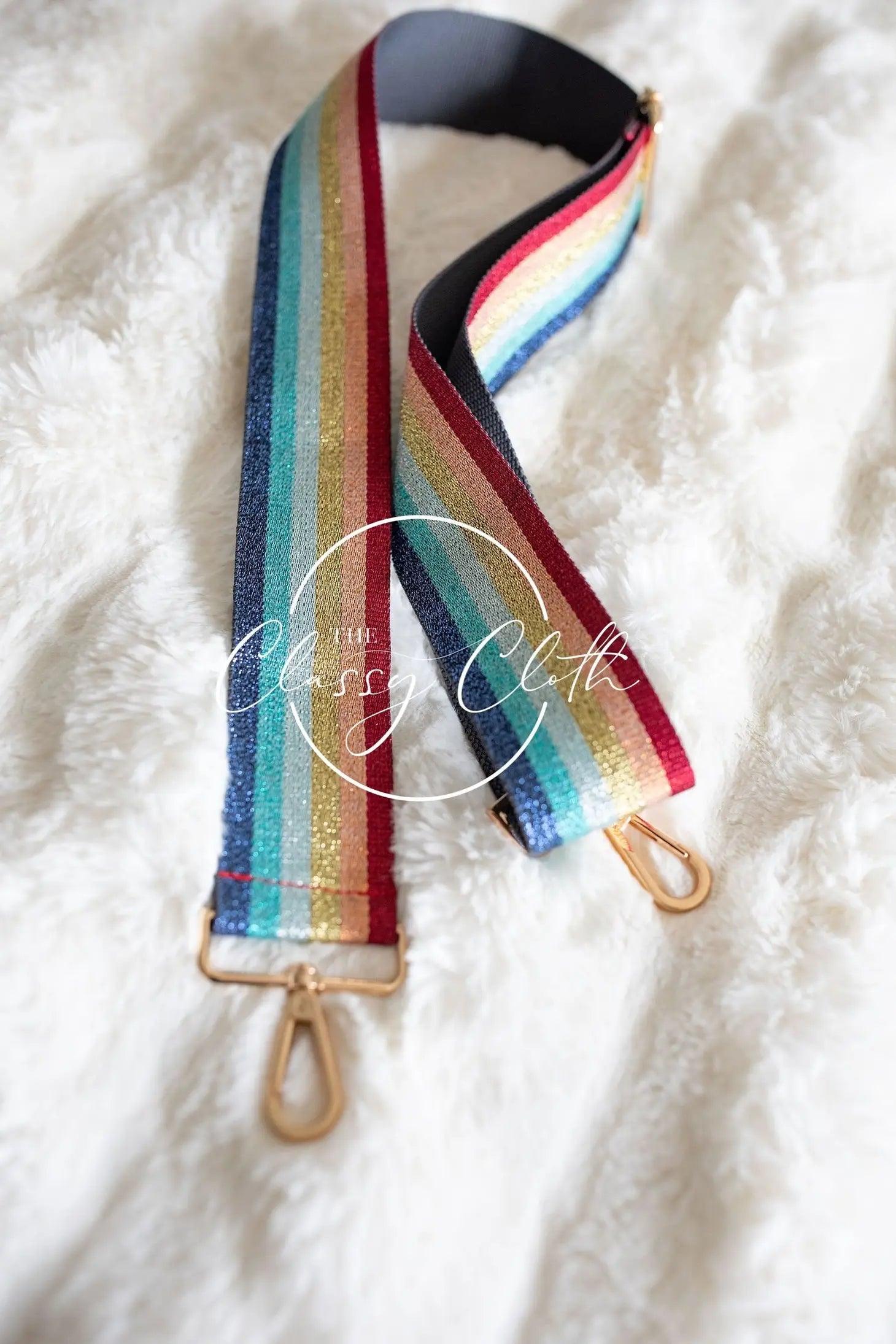 Guitar Purse Strap Metallic Rainbow