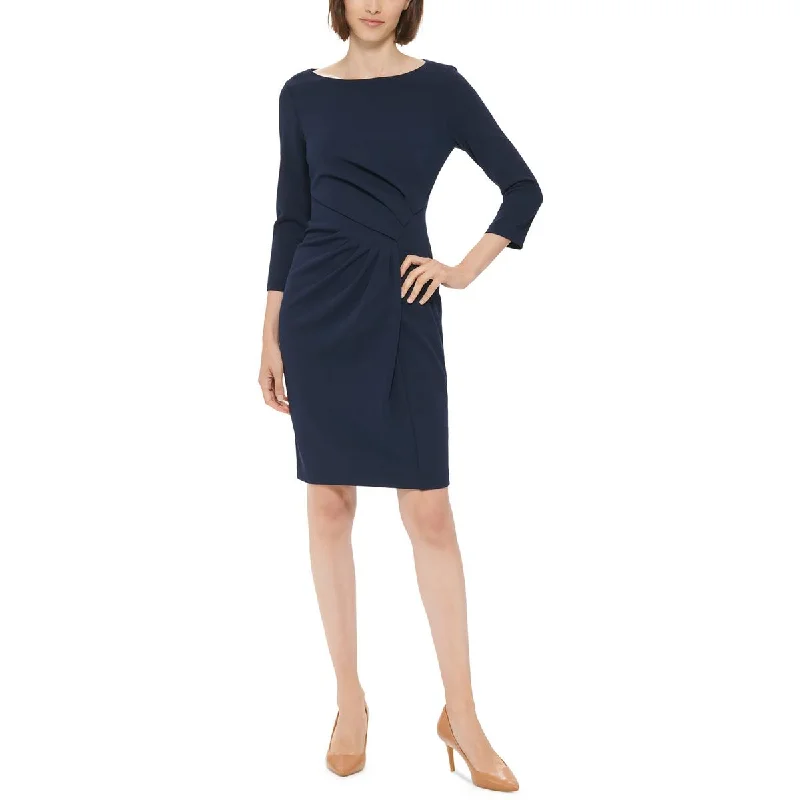 Calvin Klein Womens Boatneck Midi Wear to Work Dress