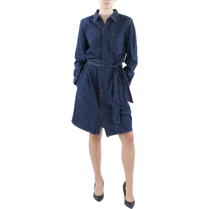 Lauren Ralph Lauren Womens Cotton Midim Shirtdress