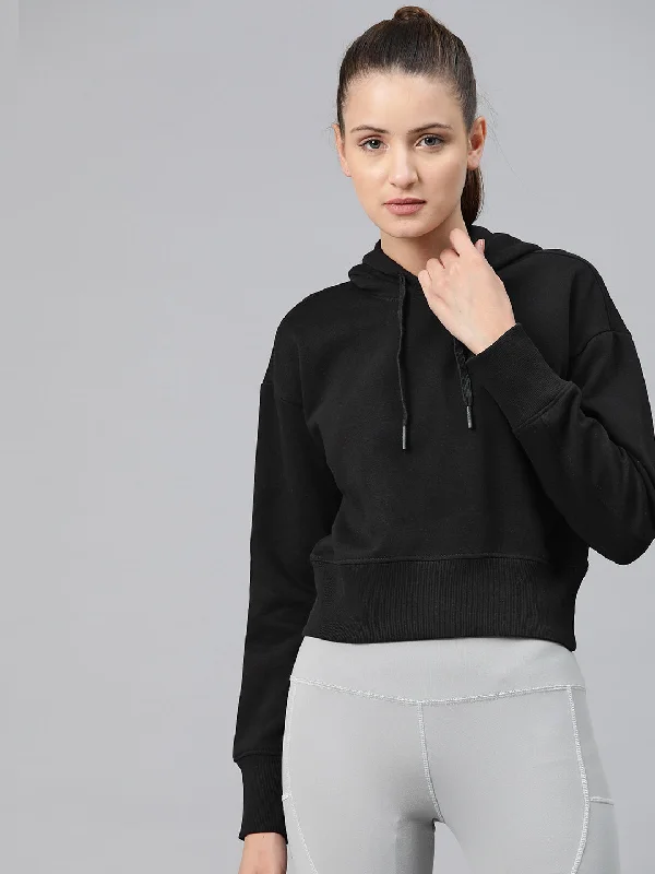 Alcis Women Hooded Crop Sweatshirt