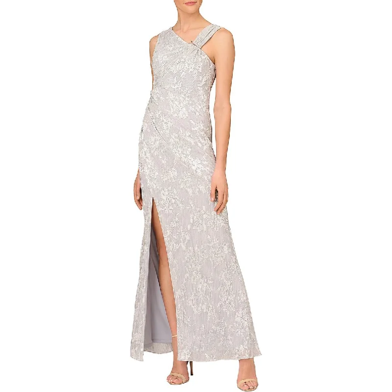 Aidan Mattox Womens Foil Mermaid Cocktail And Party Dress