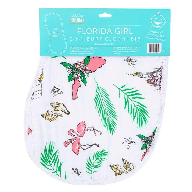 Florida (Floral) Burp/Bib Combo