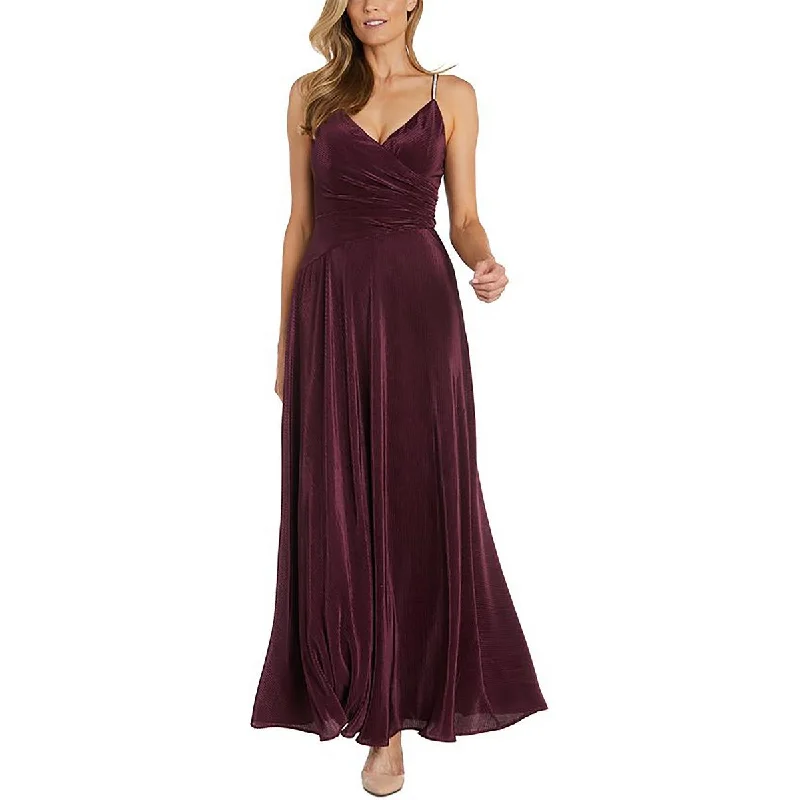 NW Nightway Womens Embellished Shutter Pleat Evening Dress