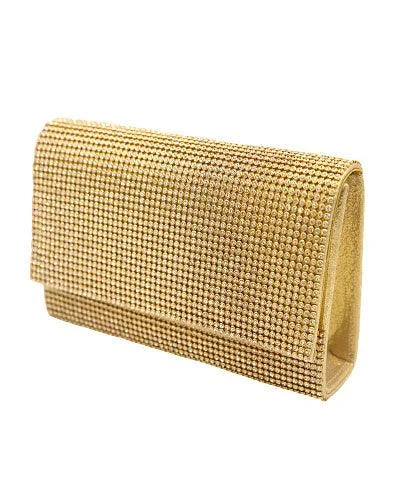 Rhinestone Flapover Clutch