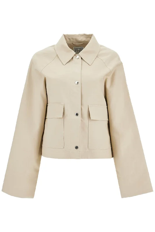 Cropped Cotton Jacket For Women  - Beige