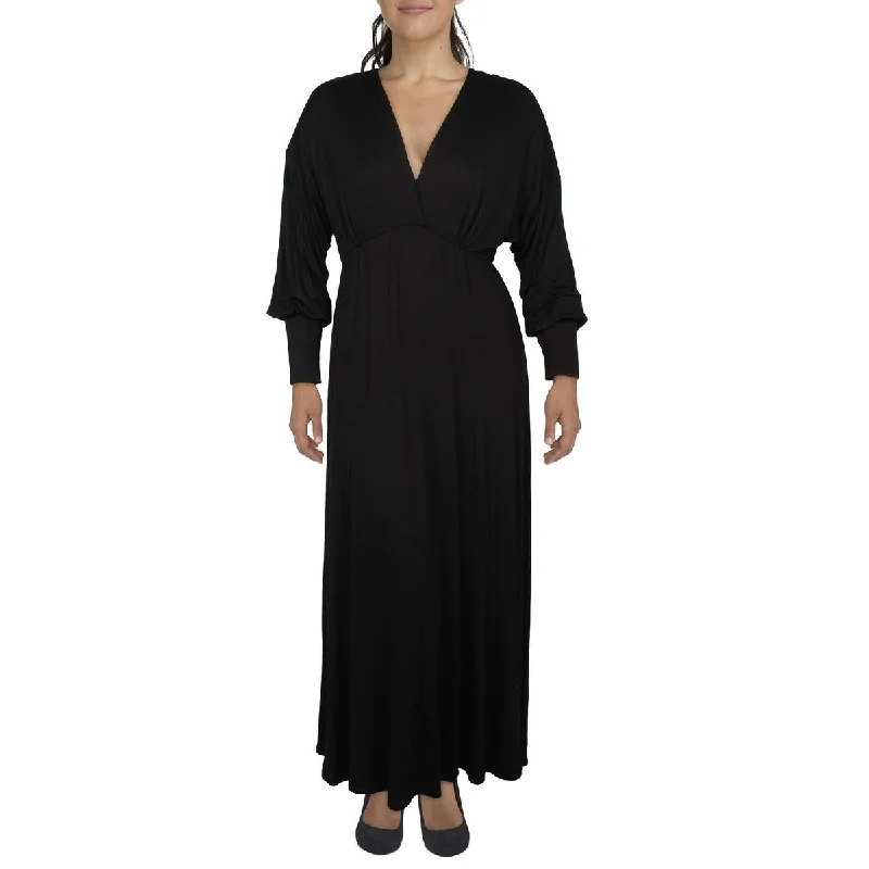 24/7 Comfort Womens Plus Solid Rayon Maxi Dress