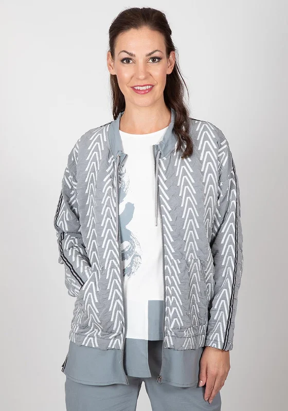 Inco Arrow Print Textured Light Jacket, Grey